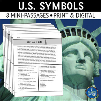 US Symbols Nonfiction Reading Comprehension Passages by The Brighter ...