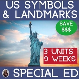 US Symbols and Landmarks Bundle for Special Education PRIN