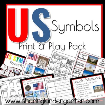Preview of US Symbols with Real Images Social Studies Kindergarten First Grade Digital