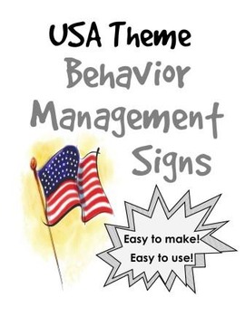 Preview of US Theme Classroom Behavior Management Signs