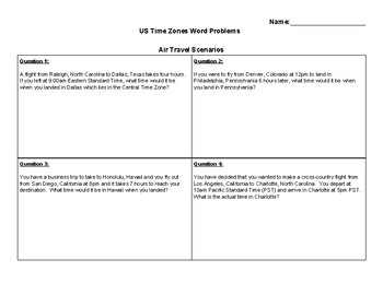 time zone word problems