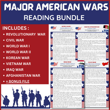 Preview of US Wars  History Reading Comprehension Bundle | History of American Wars Reading