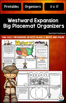 Preview of US Westward Expansion Fun Activities BIG-MATS Placemat Project