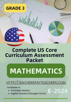 Preview of Complete US Common Core Assessment Packet in Mathematics G3