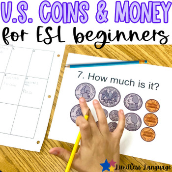 Preview of US coins and money activities for ESL