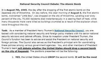 Preview of US in WWII: National Security Council Debate: The Atomic Bomb