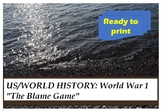 US or World History: WWI Blame Game