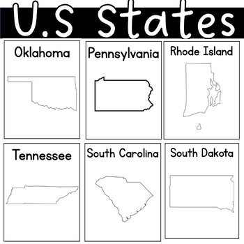 Preview of US  state  United States of America Outline Worksheets Posters Coloring Sheet