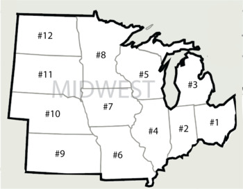 Preview of US states matching by region -- Midwest US states