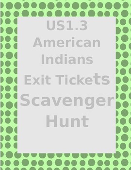 Preview of US1.3 American Indian Scavenger Hunt/Exit Tickets