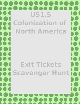 Preview of US1.5 Colonization of North America Scavenger Hunt/Exit Tickets