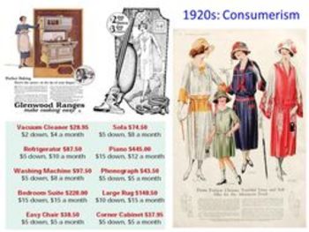 1920s consumerism in the table