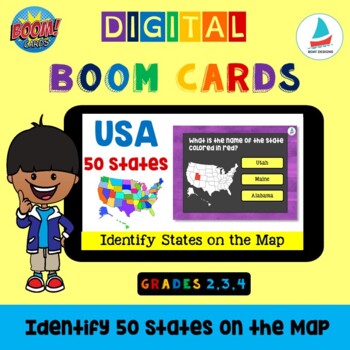 Preview of USA 50 States - Identify by Location on the Map | Map Skills | USA Map Geography
