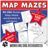 USA 50 States Map Maze puzzles bundle