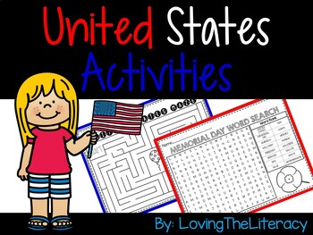 Preview of USA Activities - President's Day, Memorial Day, 4th of July, Labor Day