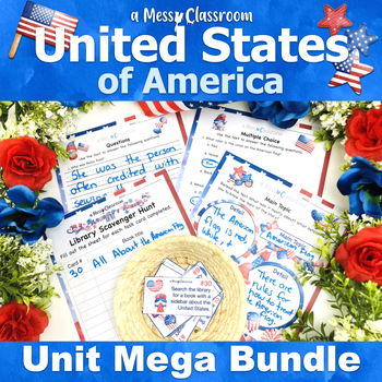 Preview of USA America 2nd Grade Nonfiction Reading Unit Bundle