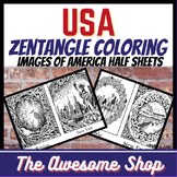 USA & America Coloring Page Half Sheets DC, NYC, San Fran,