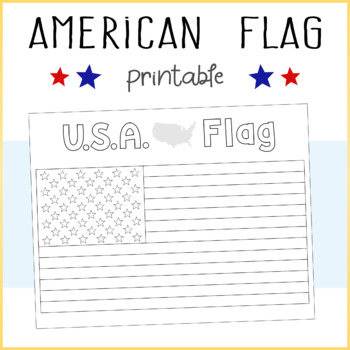 Preview of USA / American Flag Printable Coloring Sheet