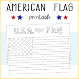 USA / American Flag Printable Coloring Sheet