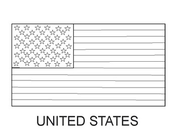 Preview of USA American Flag Printable, United States Flag Coloring Sheet