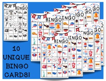 USA Bingo Fun Summer 4th of July activities ] Games for Elementary and ...