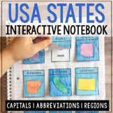 USA CAPITALS & REGIONS Interactive Notebook Activity | Col
