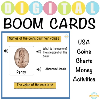 Preview of USA Coins Charts – Money Activities – Audio Enables - Boom Cards™