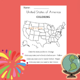 USA Coloring Printable PDF-Map Coloring Page