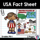 USA Fact Sheet - United States of America Fact Sheet - FREEBIE