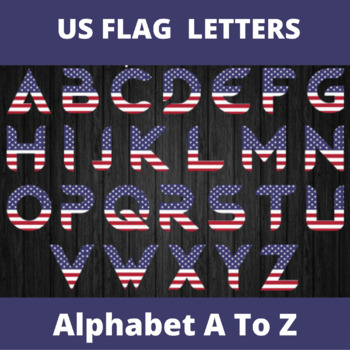 Preview of USA Flag Alphabet Letters- American / United States Clip Art