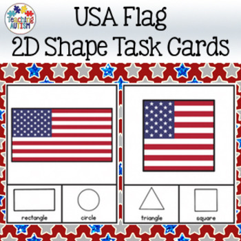 Preview of USA Flag Shape Recognition Task Cards