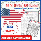 USA GEOGRAPHY Worksheet Activity - All 50 (Fifty) US State