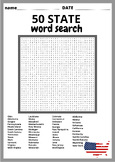 USA GEOGRAPHY Worksheet - All 50 (Fifty) US States Word Se