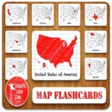 USA Geography Flashcards with Printable & Digital Maps