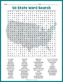 USA Geography Worksheet - All 50 (Fifty) US States Word Se