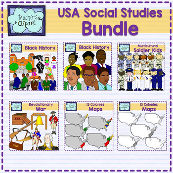 Preview of USA History Clip art Bundle (Social Studies)
