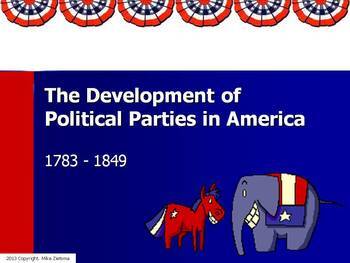 Preview of US History - Political Parties -1789 to 1850- Federalists, Democrats, Republican