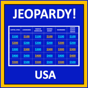Preview of USA Jeopardy - an interactive social studies game