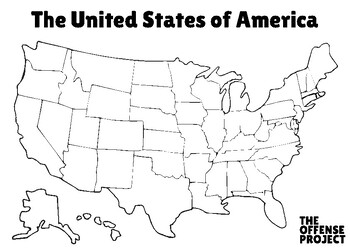 USA Map & Coloring Page by THE OFFENSE PROJECT | TPT