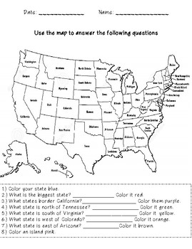 USA Map Identify by ForeverPrimary | Teachers Pay Teachers