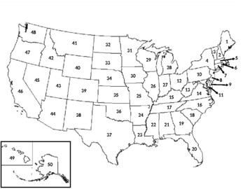 Usa Map Quiz No Word Bank By Kathleen Heilmann Tpt