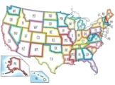 Large USA Map Set - 50 States - Multi-color