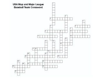 USA Map and Major League Baseball Team Crossword by Northeast Education