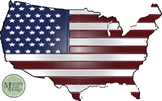 USA Map with Flag Clip Art {Messare Clips and Design}