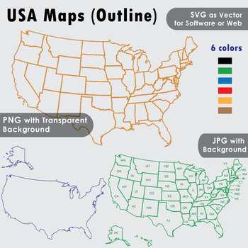 usa map without state names