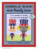USA Math Goofy Glyph 5th Grade | Skills Review | Math Centers