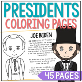 USA PRESIDENTS Coloring Page Posters | Presidents Day Craf