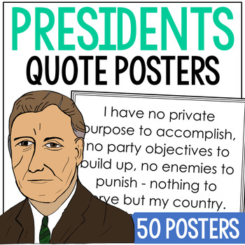Preview of USA PRESIDENTS Quote Posters | Discussion Writing Prompts | Civics Activity