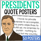 USA PRESIDENTS Quote Posters | Discussion Writing Prompts 