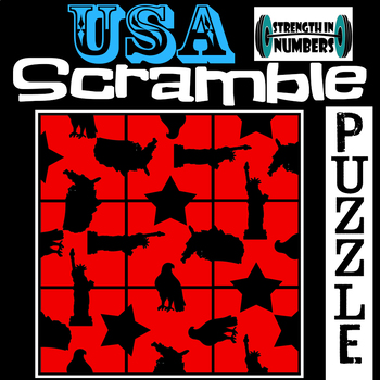 Preview of USA Patriotic 4th of July 3x3 SCRAMBLE Logic Puzzle Brain Teaser